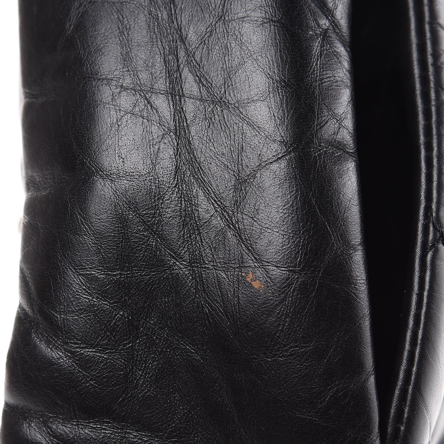 Aged Calfskin Quilted Small Pondichery Flap Black