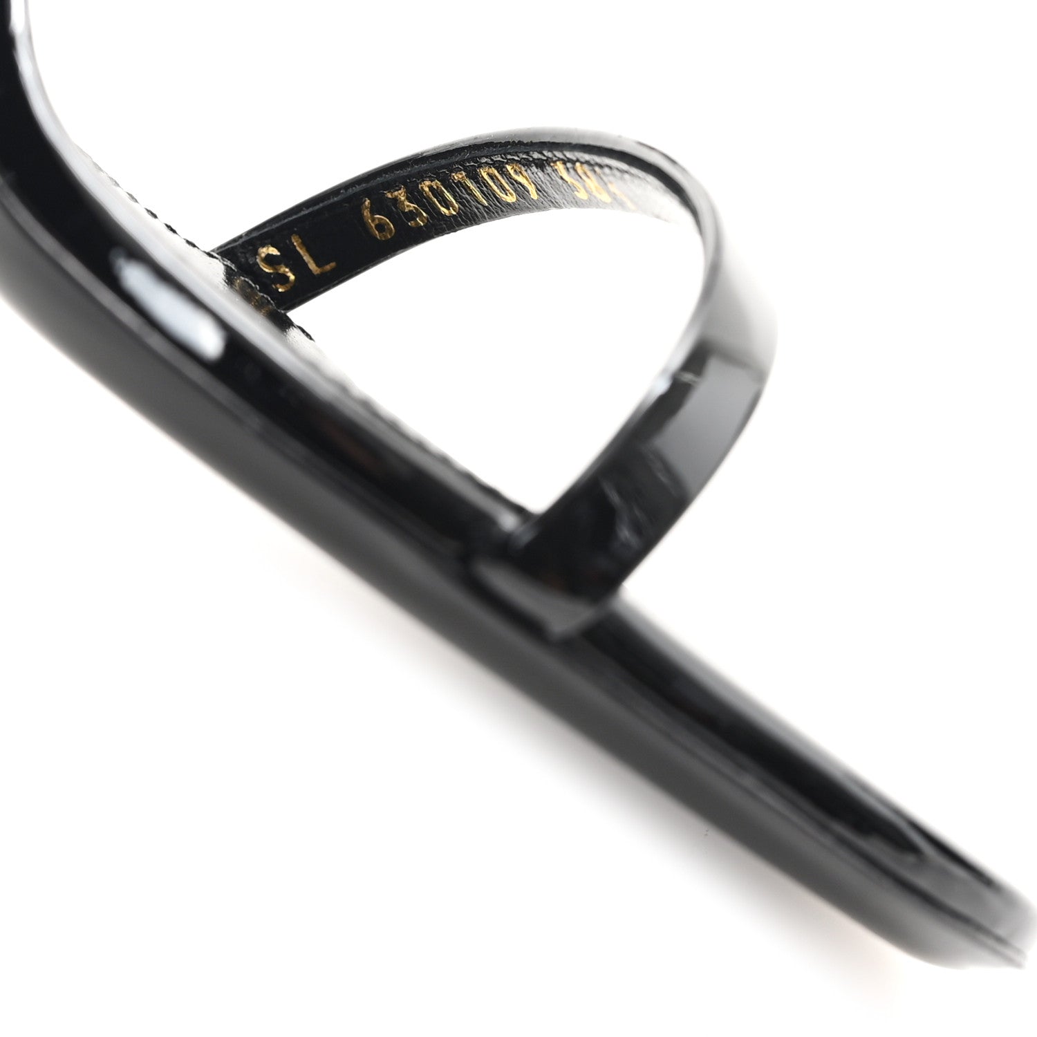 Saint Laurent Patent Cassandra 100 Sandals 38.5 Black 9 of 10