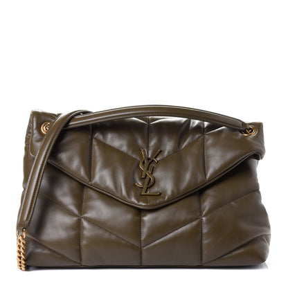 Saint Laurent Lambskin Quilted Medium Loulou Puffer Monogram Chain Satchel Seaweed 1 of 4