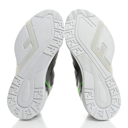 Fendi Fabric Calfskin Rubber Transparent Mens Fendi Flow Low Top Sneakers 9 Grigio Ultra White 5 of 10