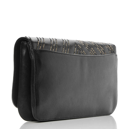 Chanel Lambskin Chain Chevron CC Clutch Black 4 of 8