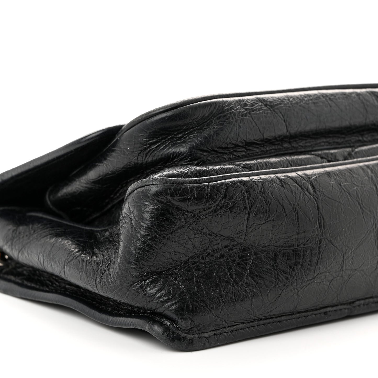 Crinkled Calfskin Matelasse Monogram Baby Niki Chain Satchel Black