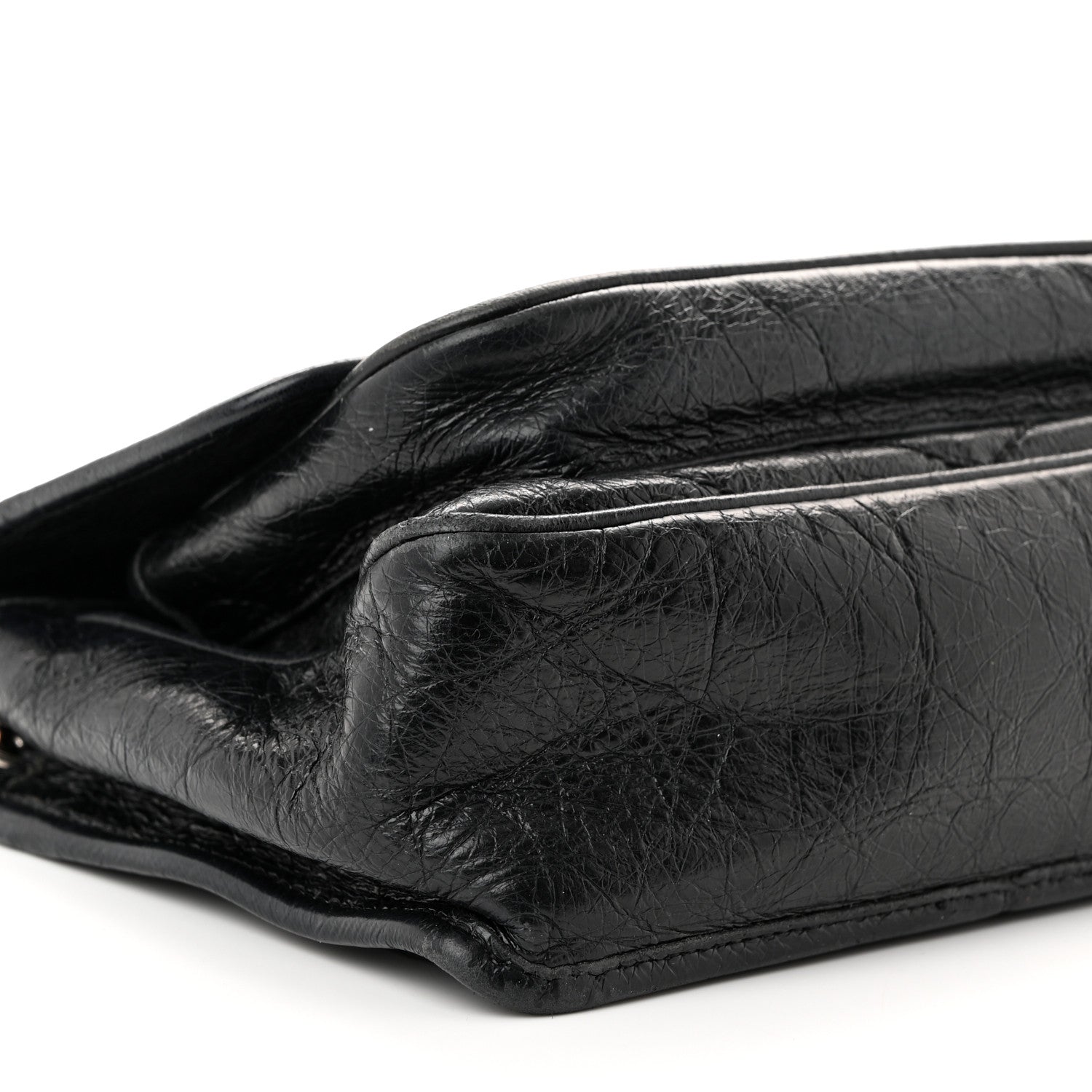 Saint Laurent Crinkled Calfskin Matelasse Monogram Baby Niki Chain Satchel Black 8 of 11