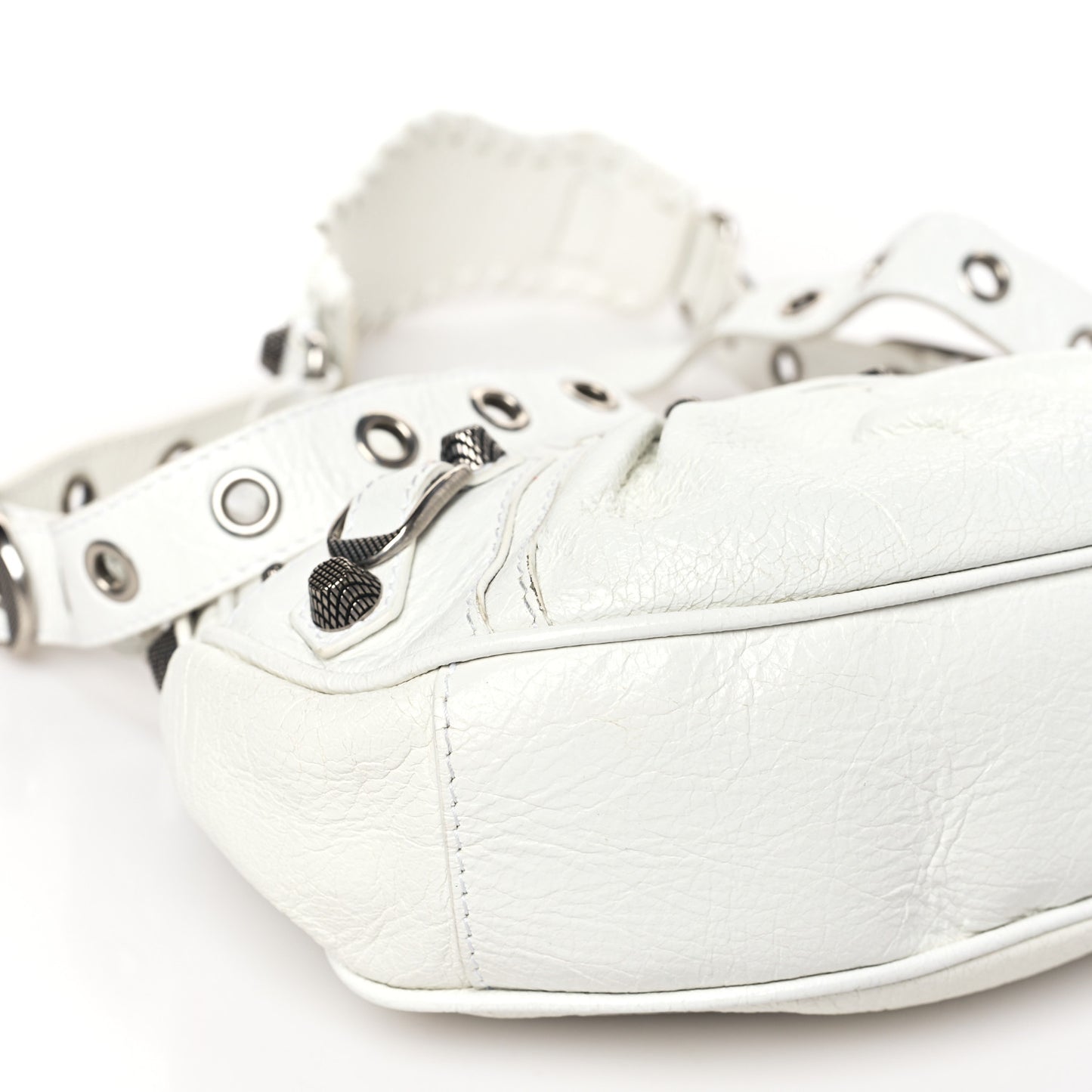 Agneau Arena Le Cagole Shoulder Bag XS Optic White