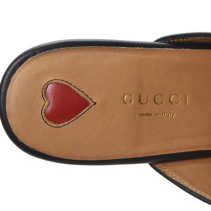 Gucci Calfskin Flower Embroidered Womens Princetown Slippers 38 Black 8 of 11