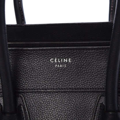 Celine Drummed Calfskin Mini Luggage Black 8 of 17