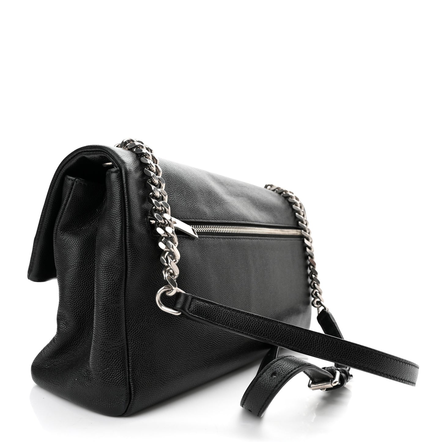Grain De Poudre Medium West Hollywood Monogram Fold-Over Black