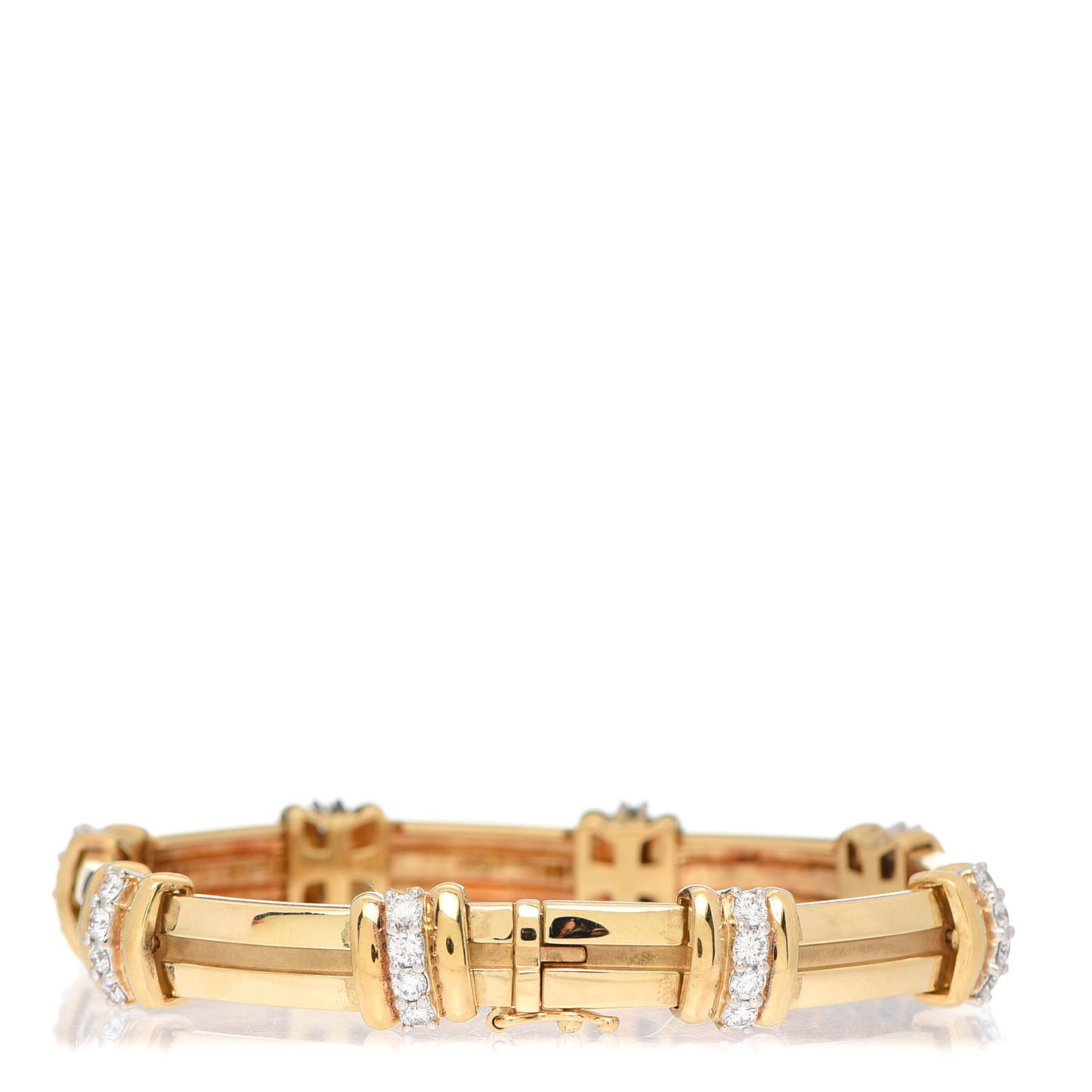 18K Yellow Gold Platinum Diamond Atlas Bracelet