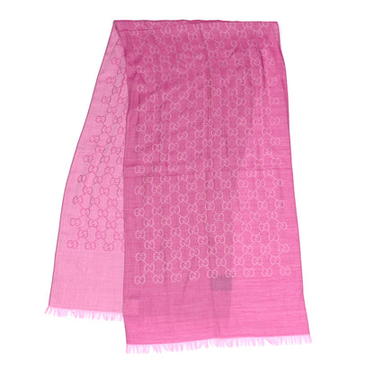 Gucci Wool Silk GG Monogram GGNat Scarf Roseate 2 of 5