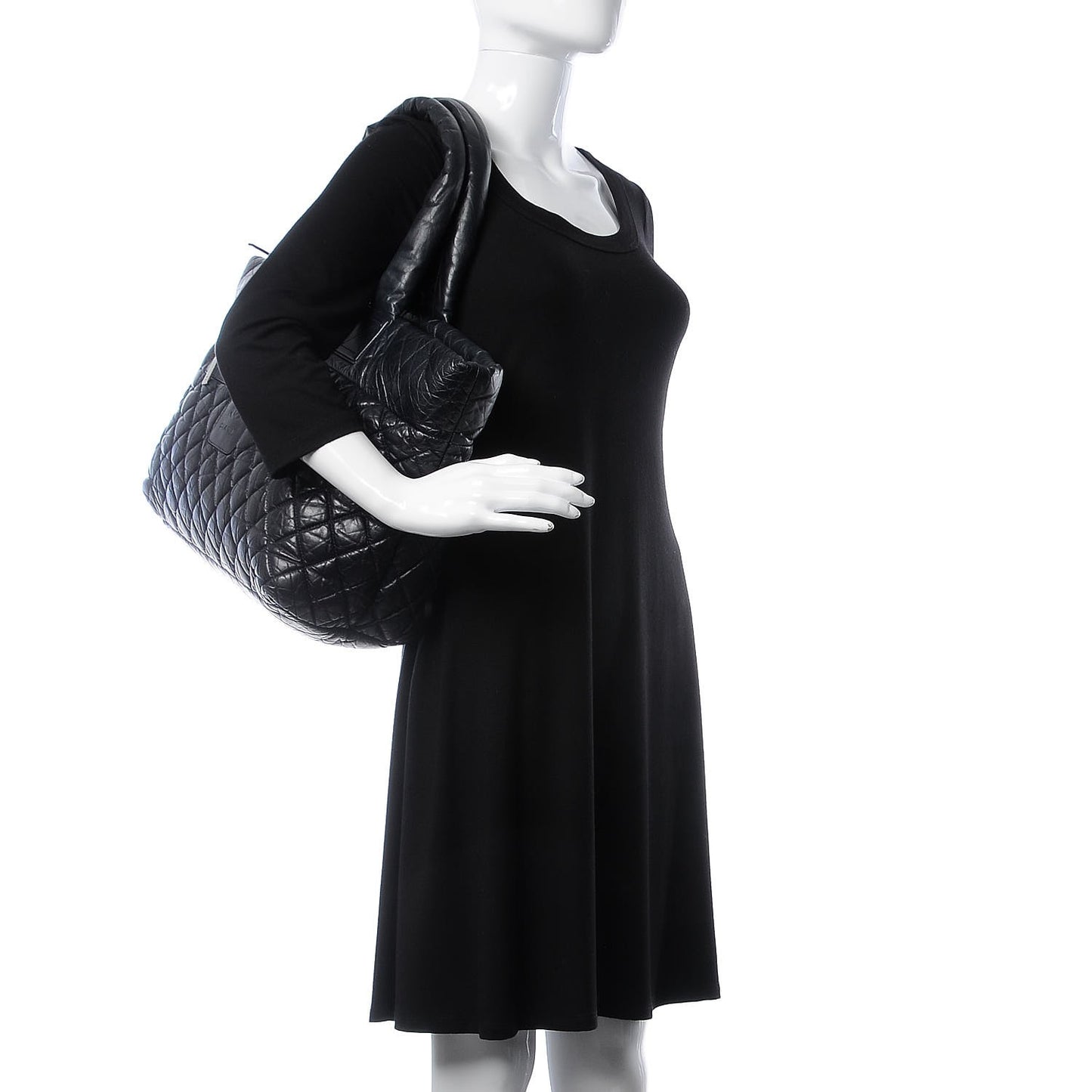 Lambskin Quilted Large Coco Cocoon Tote Navy