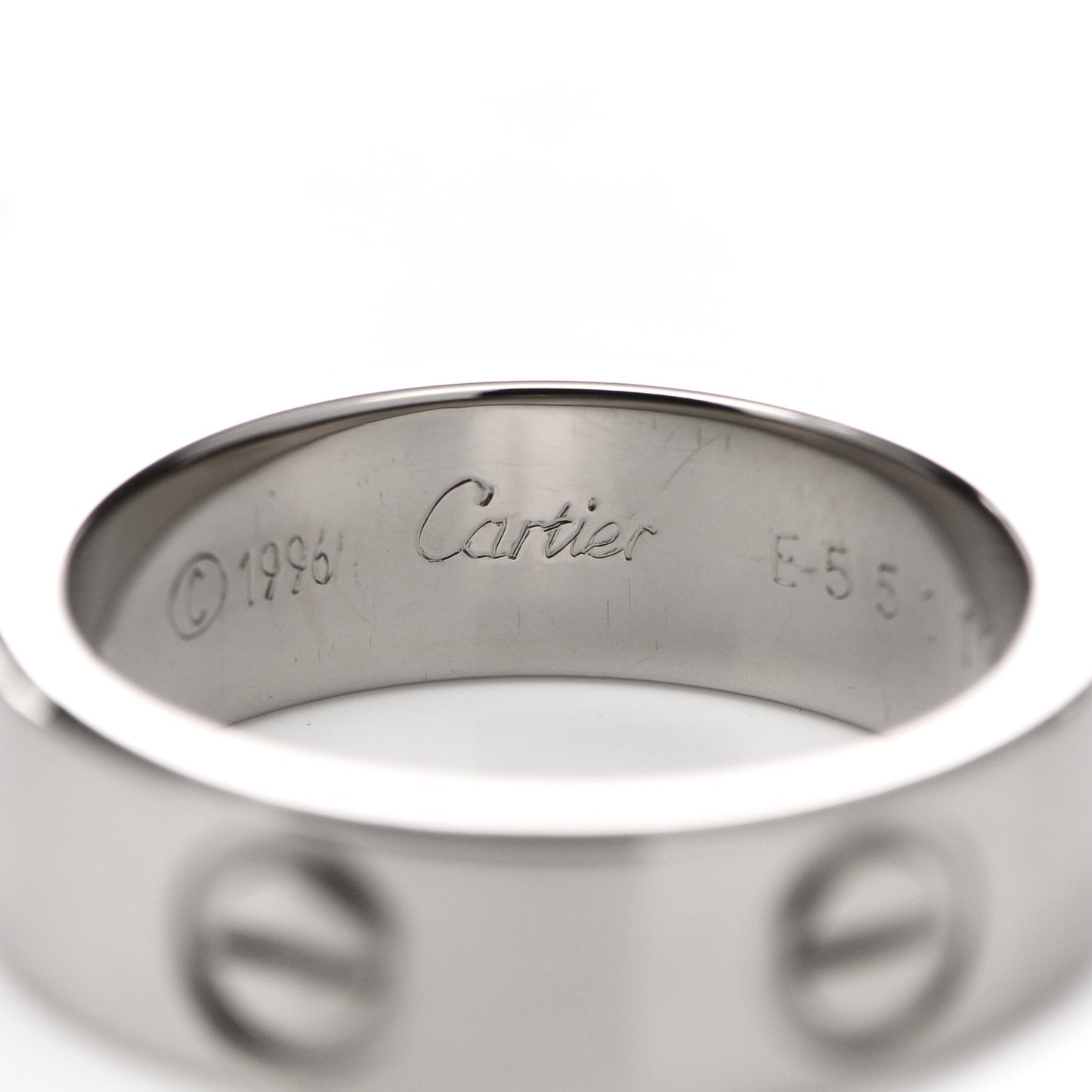 18K White Gold 5.5mm LOVE Ring 50 5.25