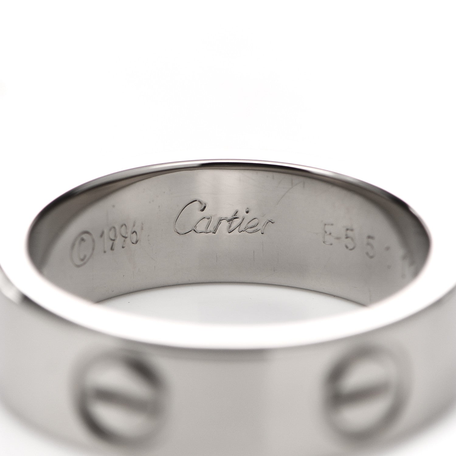 Cartier 18K White Gold 5.5mm LOVE Ring 50 5.25 5 of 6