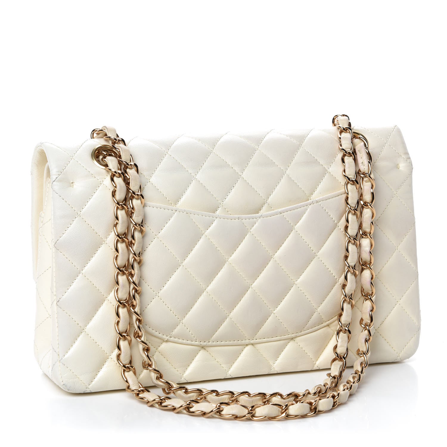 Chanel Lambskin Quilted Medium Double Flap White 3 of 25