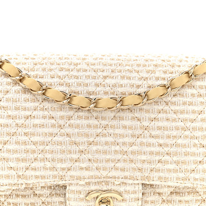 Chanel Tweed Medium Double Flap White 8 of 10