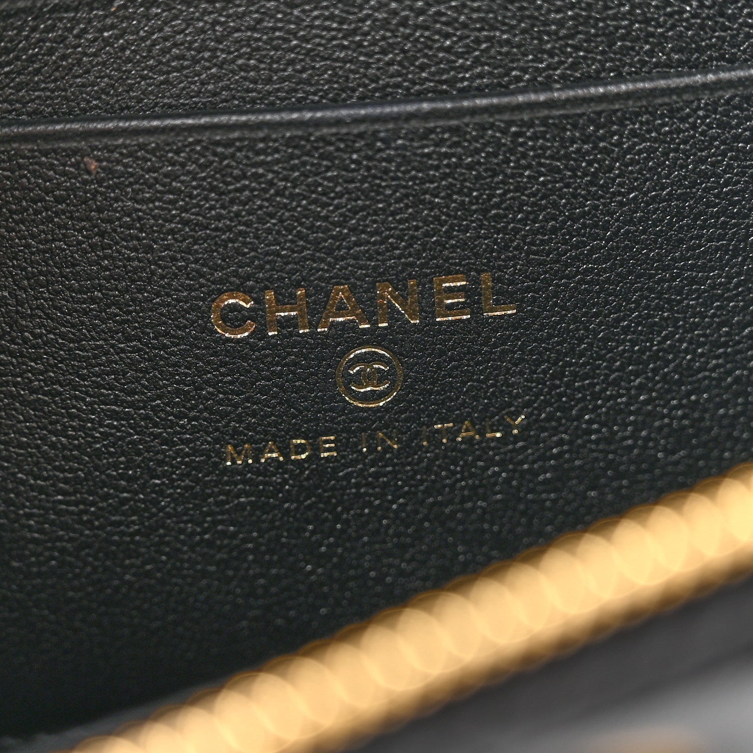 Chanel Lambskin Quilted Crystal Ridged CC Top Handle Slim Vanity Case With Chain Black 6 of 11