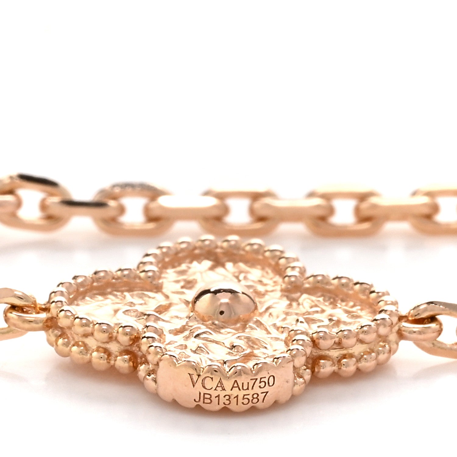 Van Cleef & Arpels 18K Rose Gold 10 Motifs Vintage Alhambra Necklace 4 of 4
