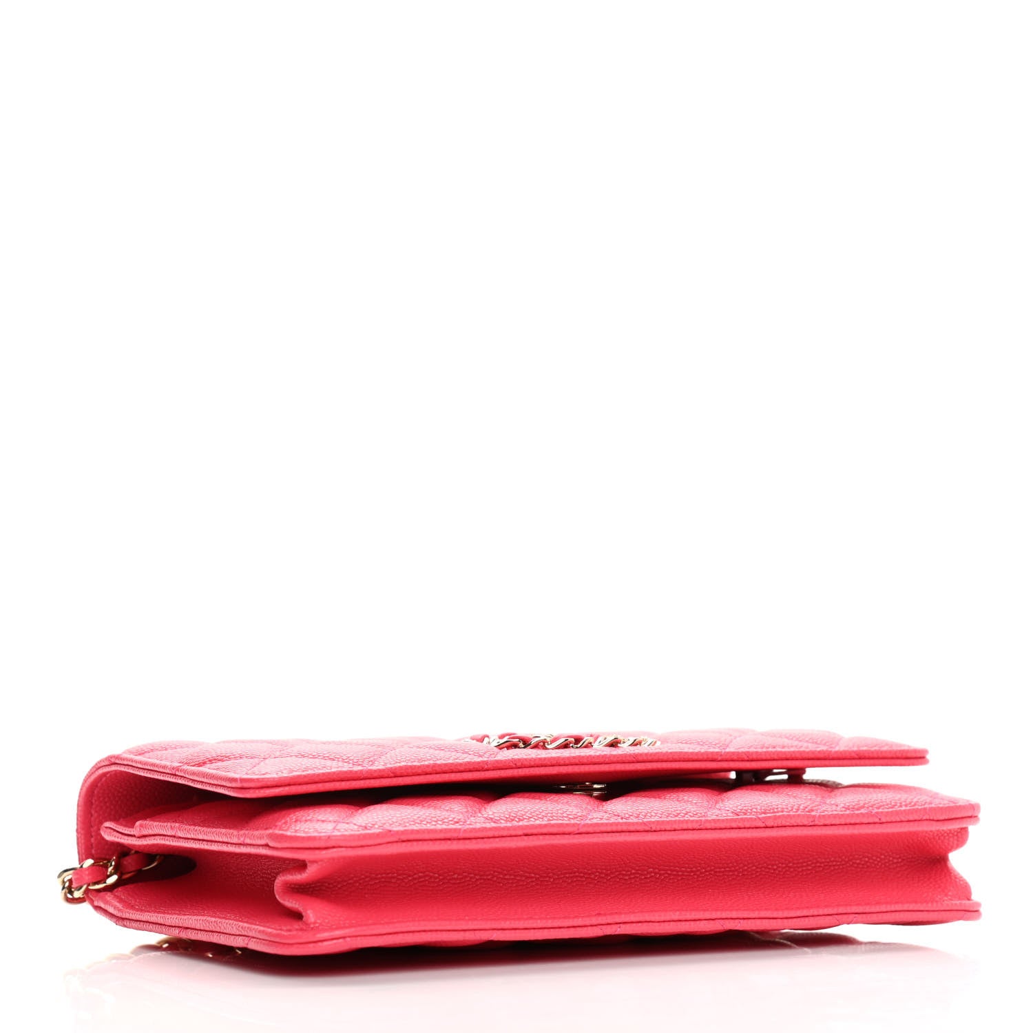 Chanel Caviar Quilted French New Wave Chain CC Wallet On Chain WOC Pink 4 of 12