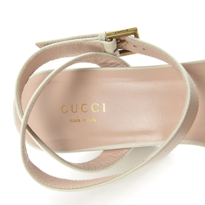 Gucci Calfskin GG Marmont Ankle Wrap 30/85mm Platform Sandals 36.5 Mystic White 7 of 7