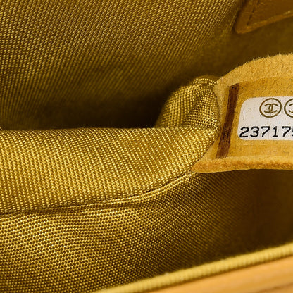 Chanel Caviar Chevron Quilted Medium Single Flap Yellow 7 of 8