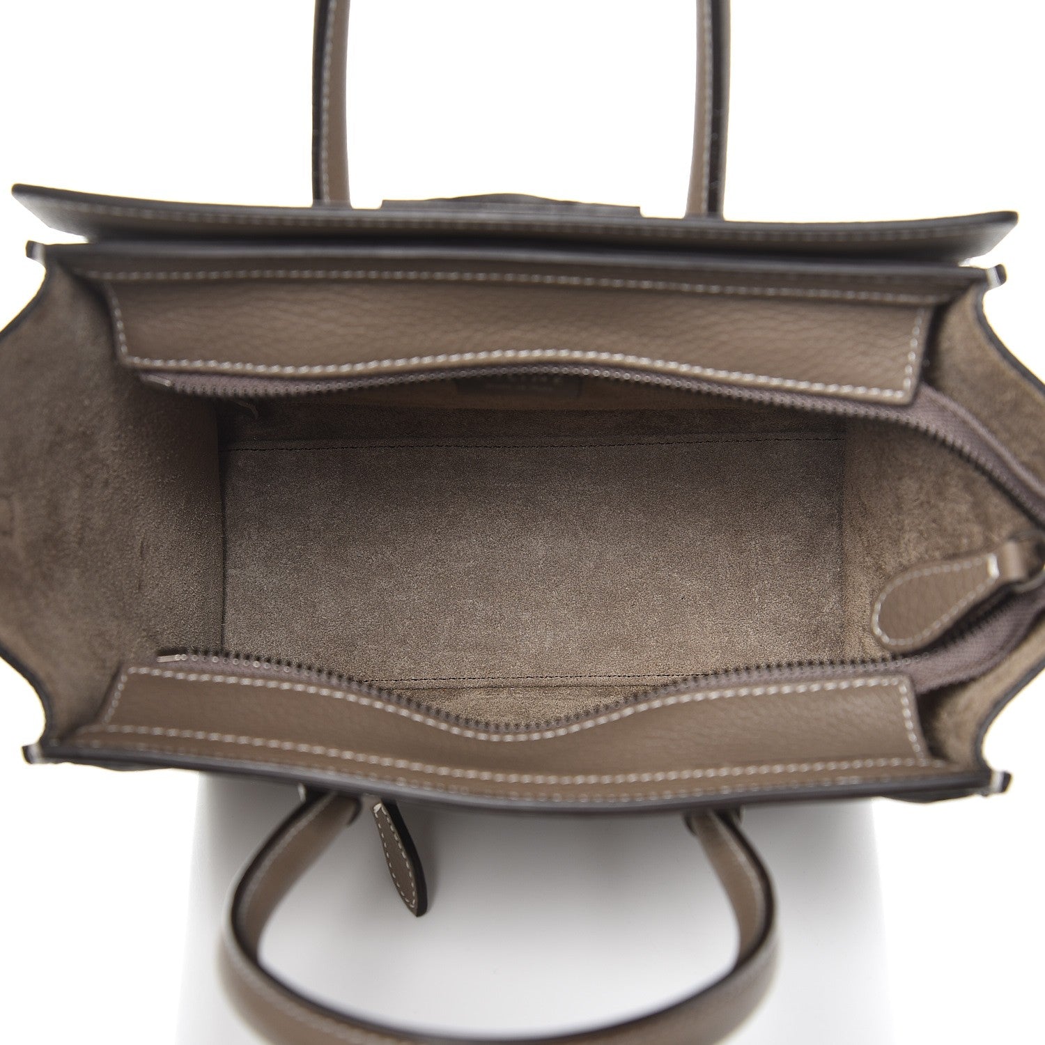 Celine Drummed Calfskin Nano Luggage Souris 5 of 8