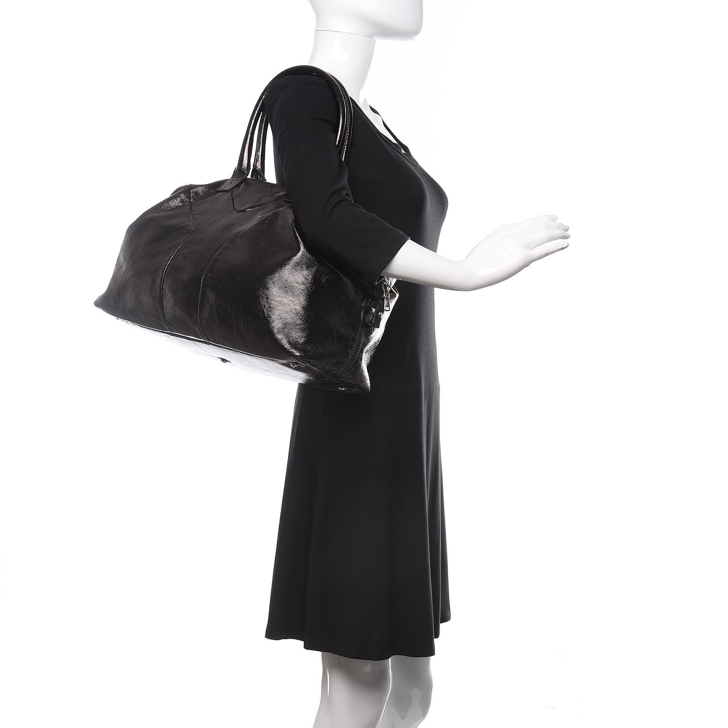 Saint Laurent Textured Patent Easy Y Bag Black 2 of 18