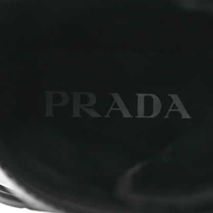 Prada Spazzolato Rois Nylon Metal Triangle Logo Monolith Pouch Pocket 55mm Boots 39.5 Black 9 of 15
