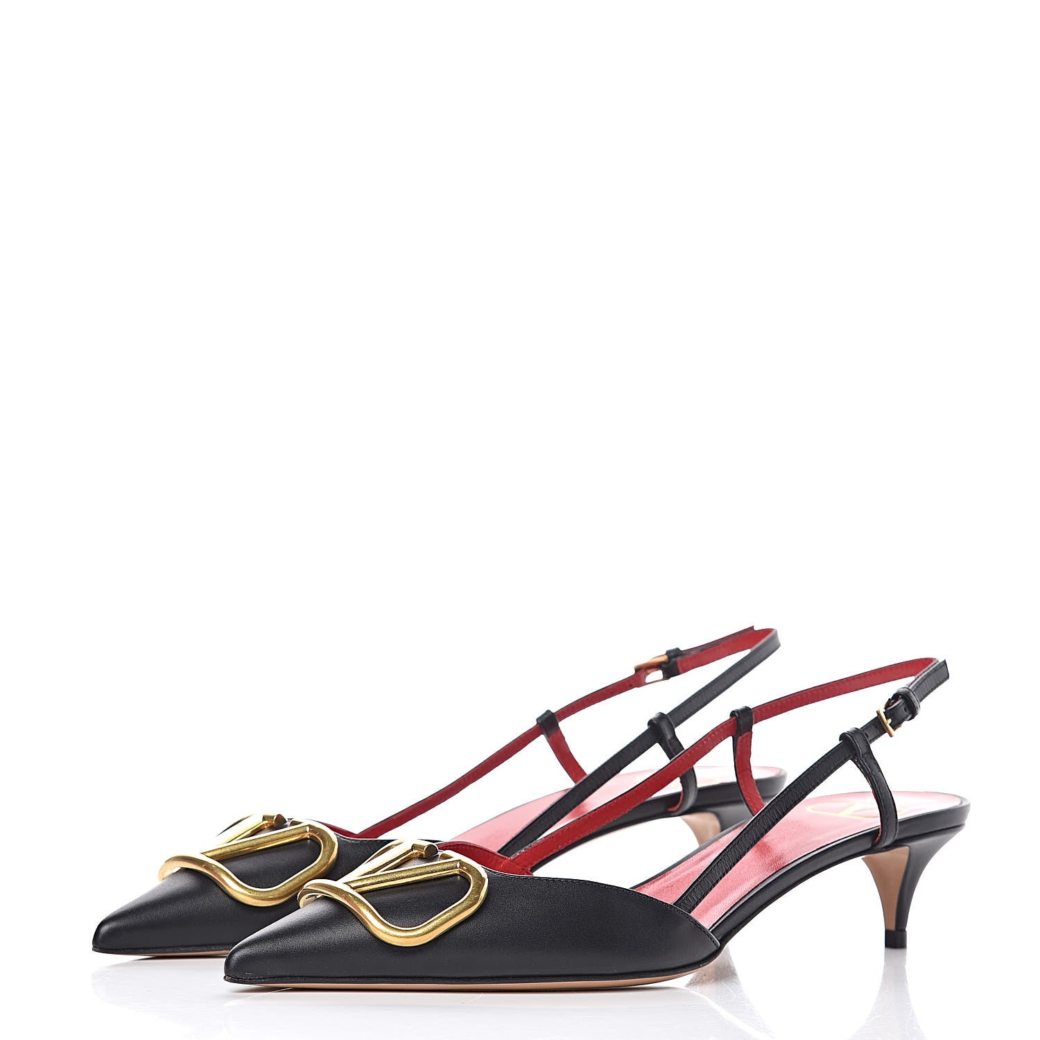 Valentino Garavani Calfskin Vlogo Slingback 40mm Pumps 38 Black 3 of 9