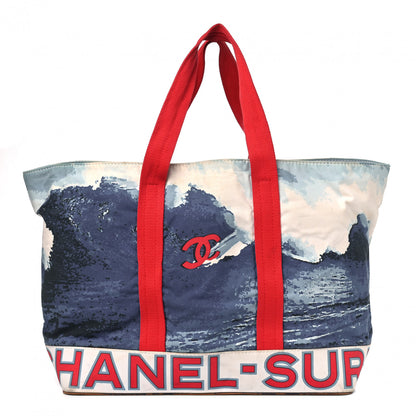 Chanel Canvas Surf Tote Red Blue 1 of 19