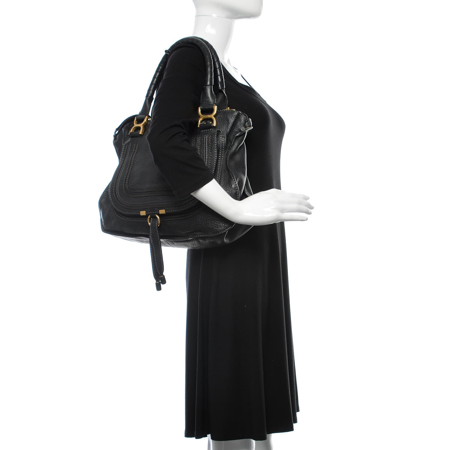 Chloe Calfskin Medium Marcie Satchel Black 2 of 23