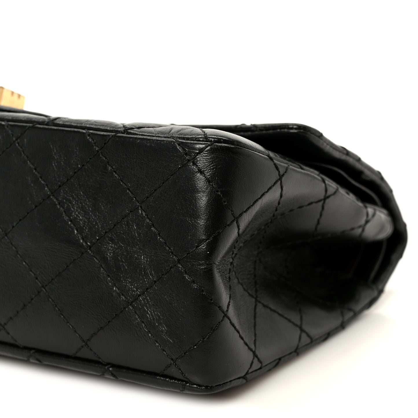 Aged Calfskin Quilted 2.55 Reissue 225 Flap Black