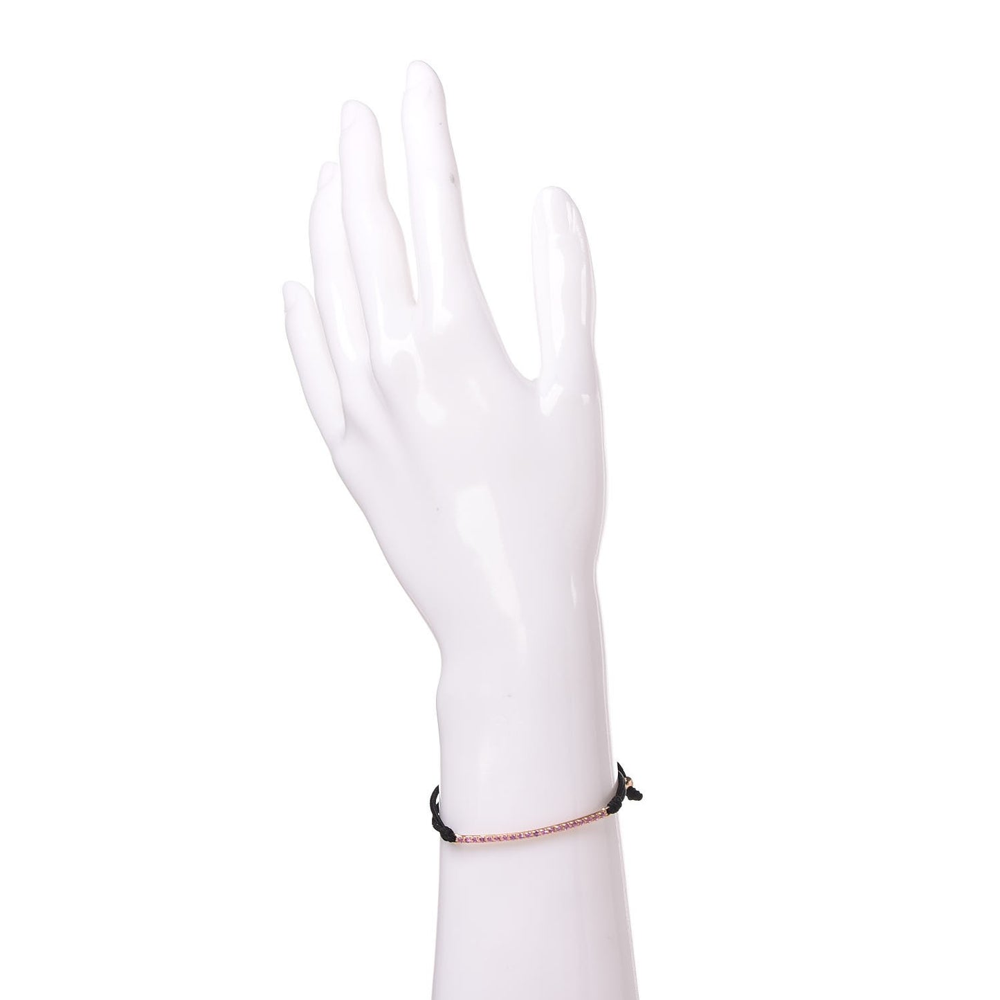 18K Rose Gold Pink Sapphire Metro Bar Cord Bracelet