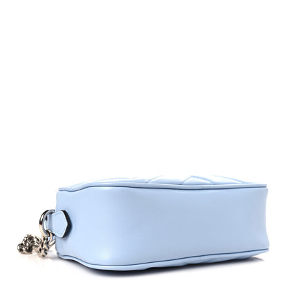 Gucci Calfskin Matelasse Mini GG Marmont Chain Shoulder Bag Porcelain Light Blue 4 of 9