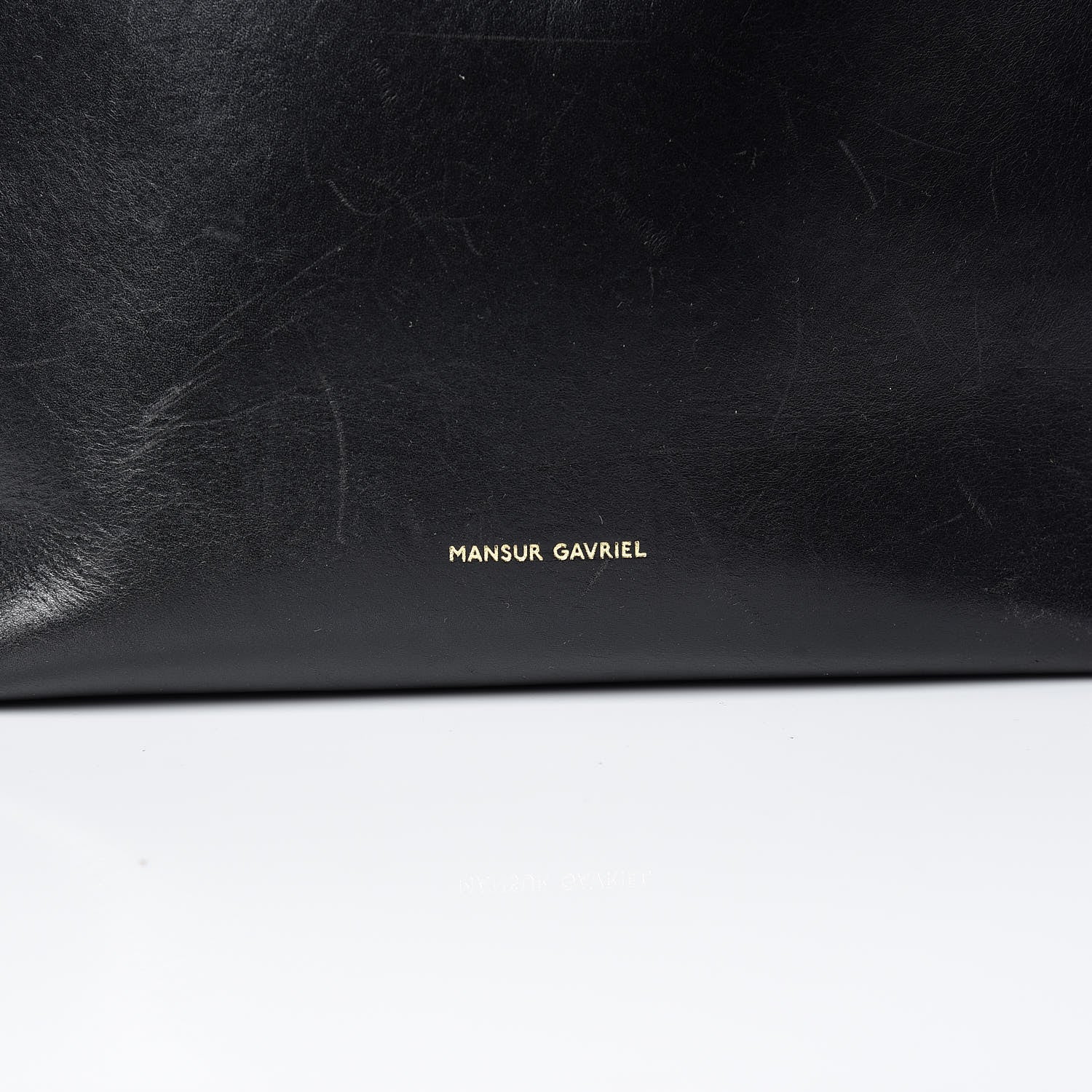 Mansur Gavriel Vegetable Tanned Calfskin Bucket Bag Black Flamma 9 of 16