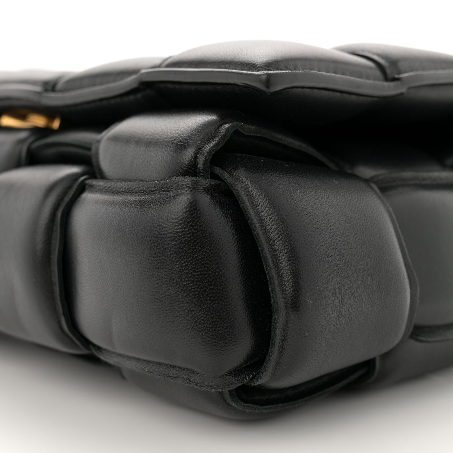Nappa Maxi Intreccio Padded Cassette Crossbody Bag Black