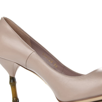 Gucci Calfskin Kristen Bamboo Pumps 36 Nude Pink 9 of 9