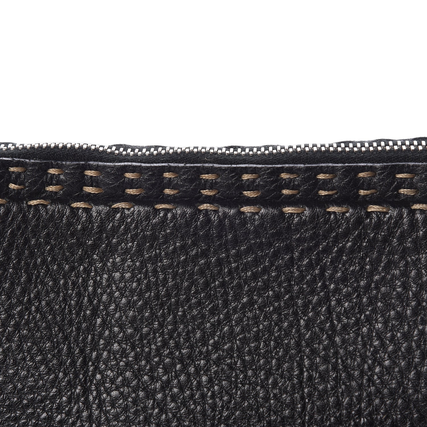 Fendi Calfskin Romano Selleria Chain Shoulder Bag Black 9 of 10
