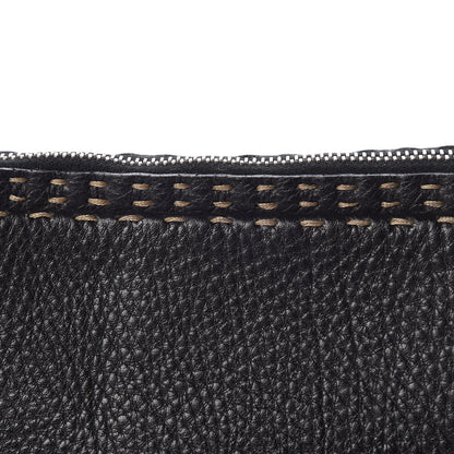 Fendi Calfskin Romano Selleria Chain Shoulder Bag Black 9 of 10