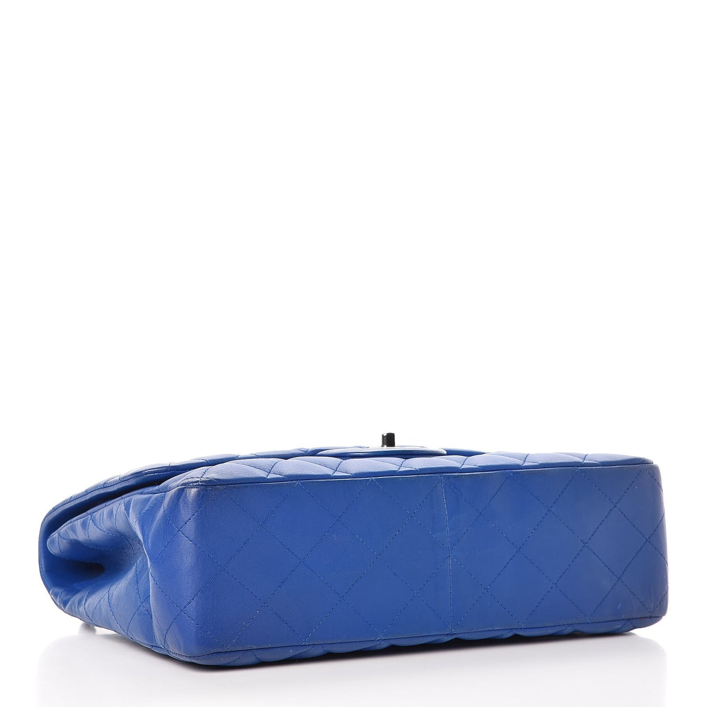 Lambskin Quilted Jumbo Single Flap Blue