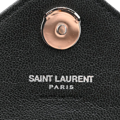 Saint Laurent Sheepskin Matelasse Chevron Monogram Mini College Bag Black 7 of 13