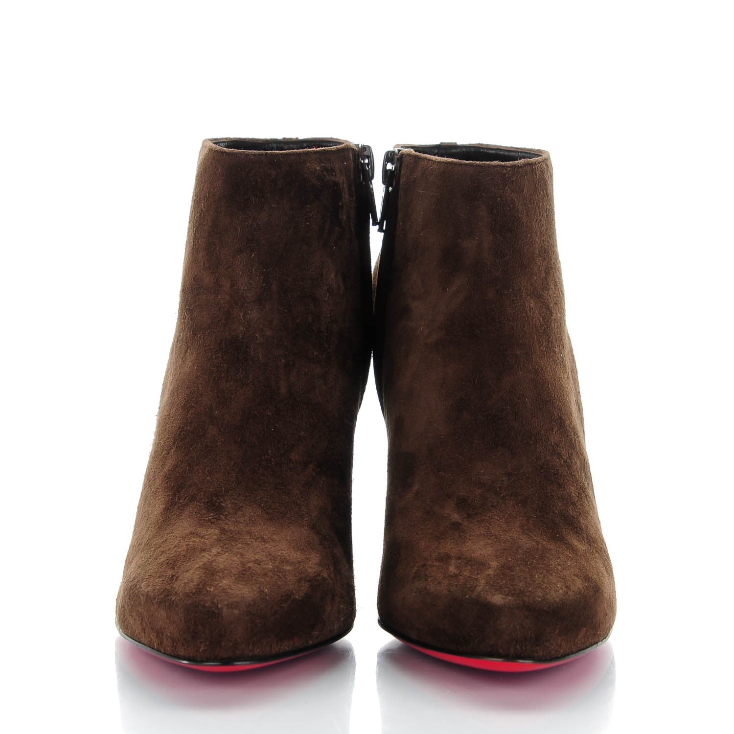 Christian Louboutin Suede Melisa 85 Ankle Wedge Boots 37.5 Coffee 2 of 7