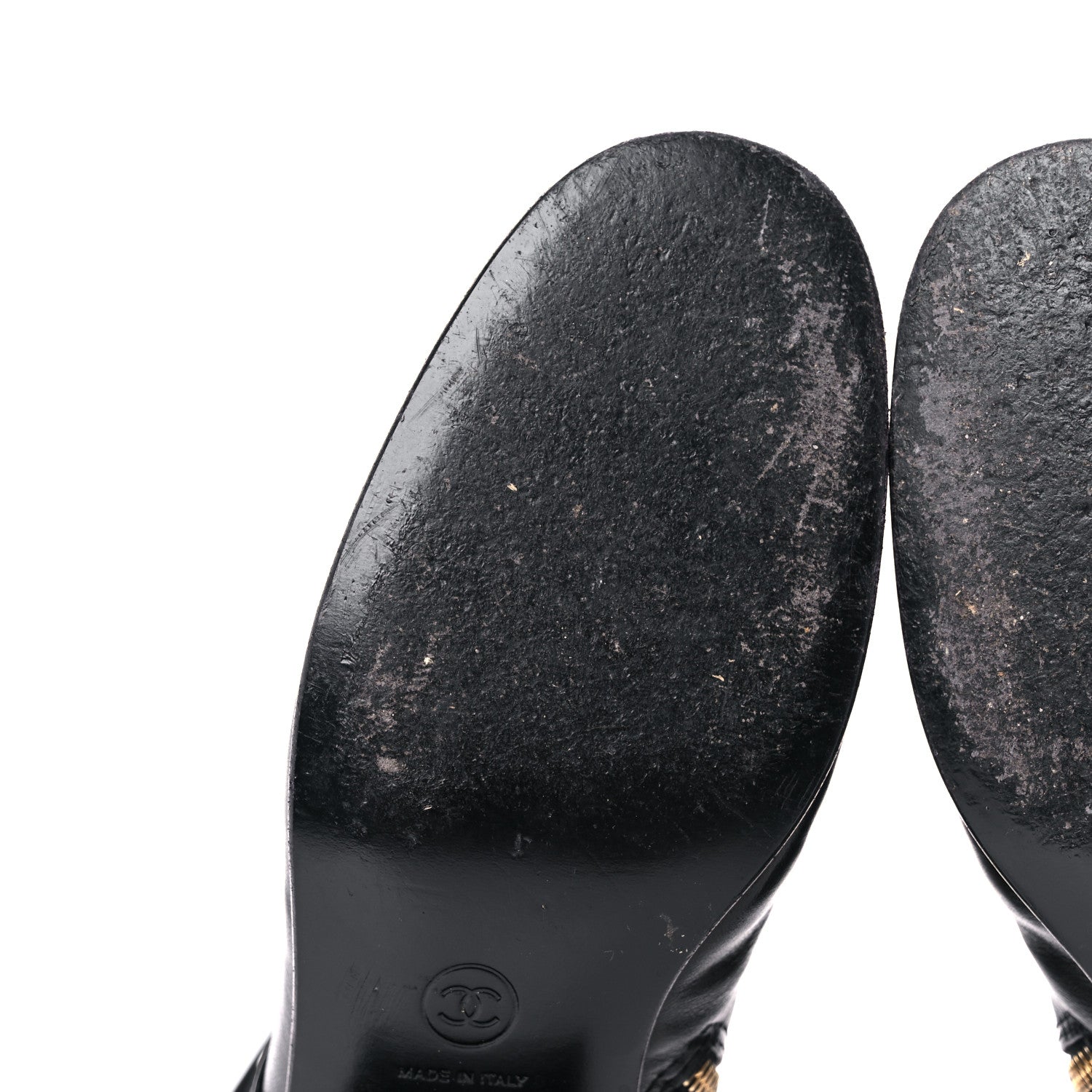 Chanel Calfskin Patent Cap Toe Boots 38.5 Black 9 of 14