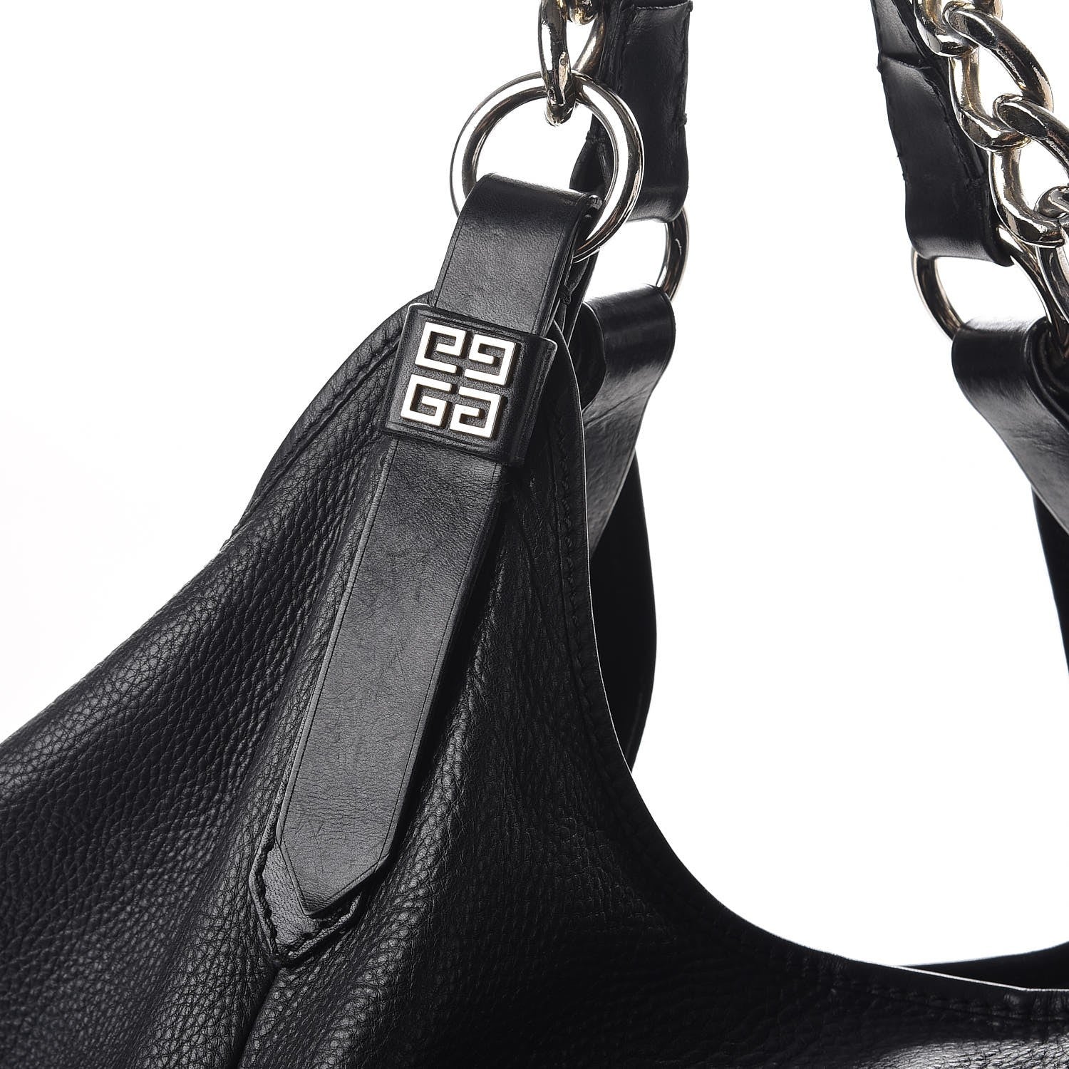 Givenchy Leather Chain Hobo Shoulder Bag Black 8 of 12