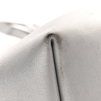 Saint Laurent Metallic Calfskin Large Shopping Tote Silver 17 of 21