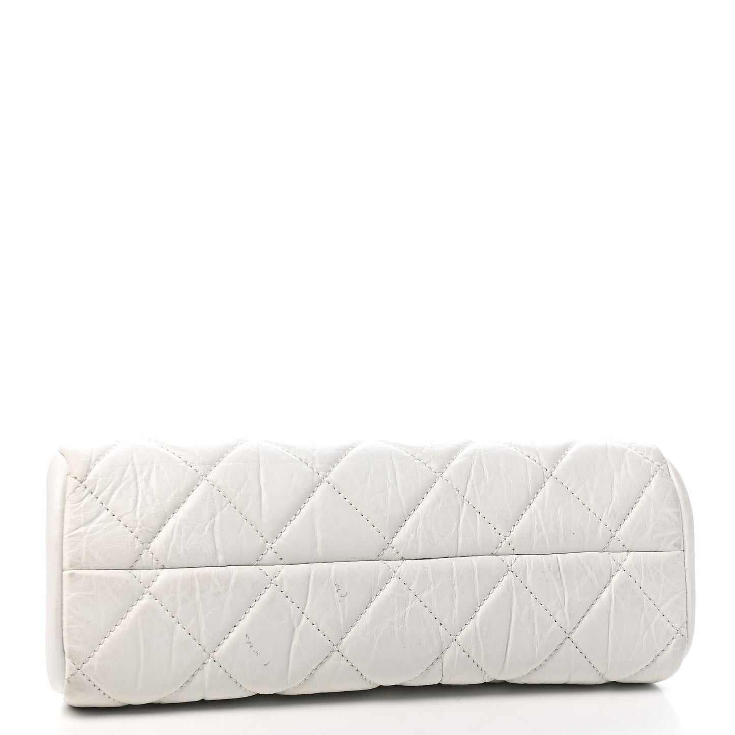 Aged Calfskin Small Just Mademoiselle Bowling Bag White