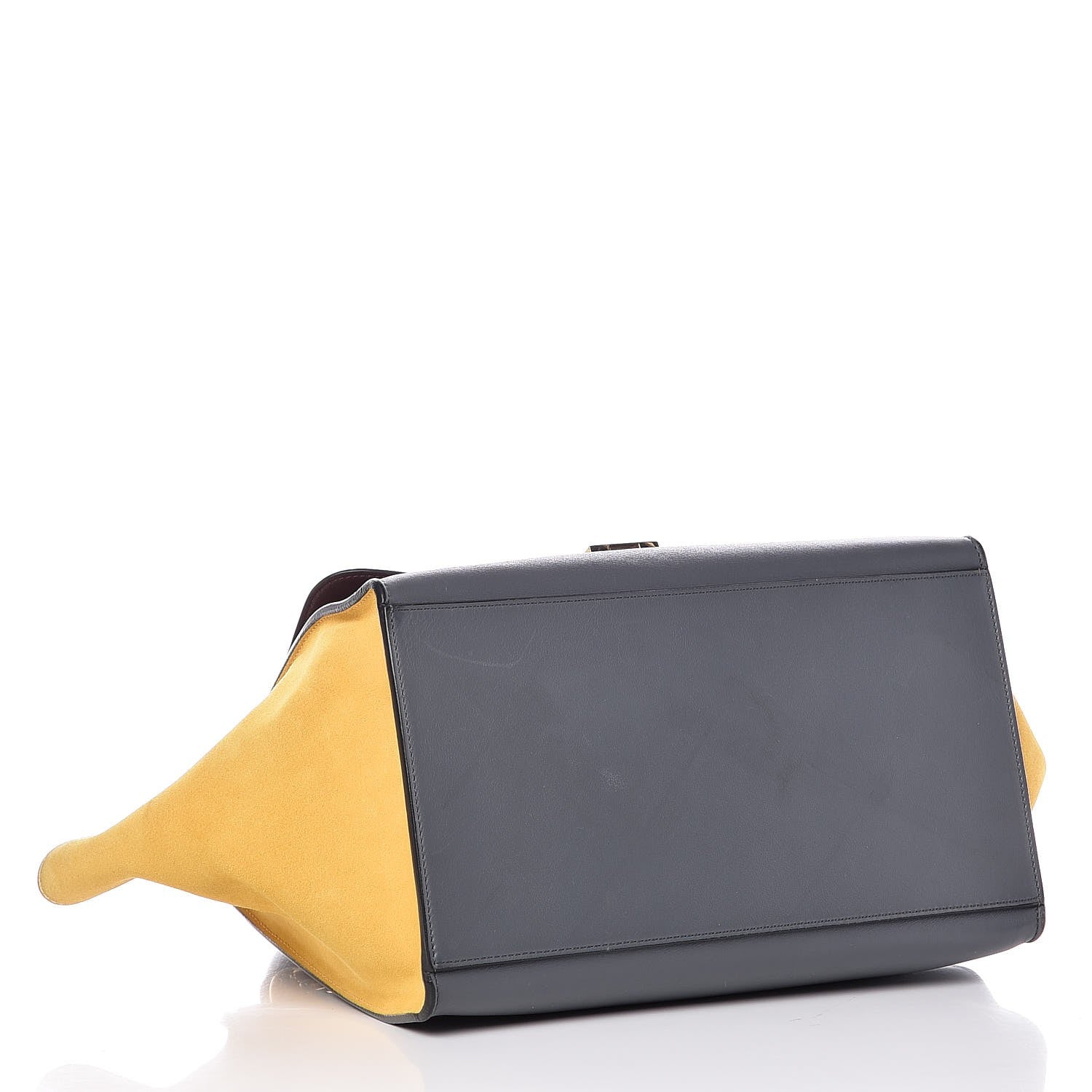 Celine Smooth Calfskin Suede Medium Tri-Color Trapeze Yellow 5 of 11