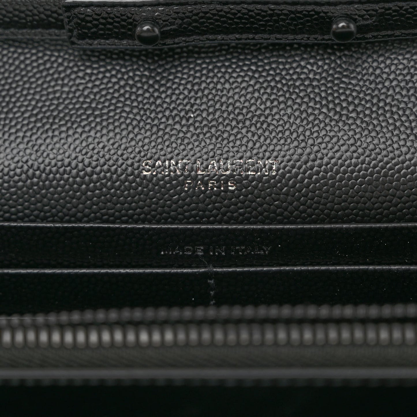 Grain De Poudre Matelasse Chevron Monogram Monochrome Chain Wallet Black