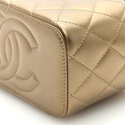 Chanel Metallic Lambskin Quilted Small CC Dynasty Vanity Case With Chain Gold 10 of 10