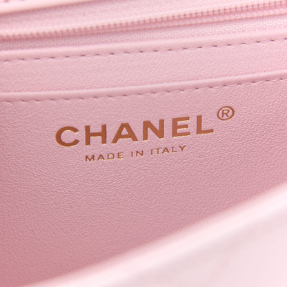 Chanel Lambskin Quilted Mini Top Handle Rectangular Flap Light Pink 6 of 9