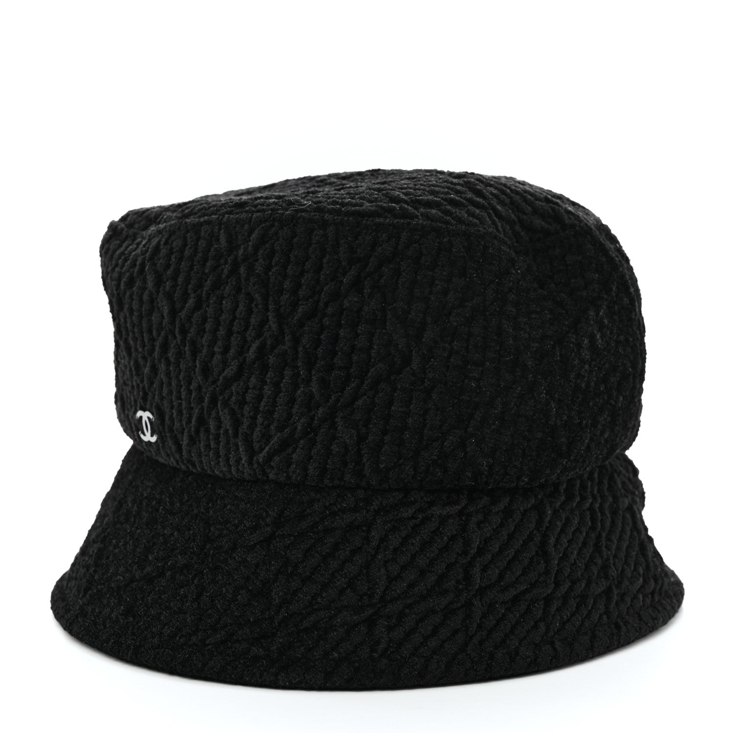 Chanel Viscose Silk Quilted CC Bucket Hat M Black 4 of 9