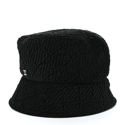 Chanel Viscose Silk Quilted CC Bucket Hat M Black 4 of 9